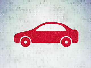 Image showing Tourism concept: Car on Digital Data Paper background