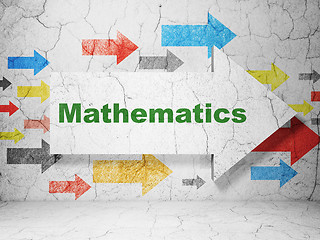 Image showing Education concept: arrow with Mathematics on grunge wall background