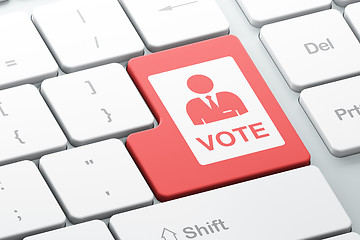 Image showing Political concept: Ballot on computer keyboard background