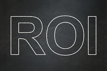 Image showing Finance concept: ROI on chalkboard background