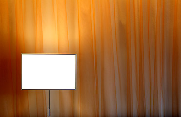 Image showing Curtain and lamp