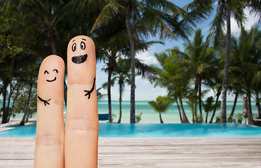 Image showing close up of two fingers with smiley faces