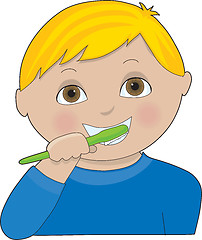 Image showing Boy Brushing Teeth