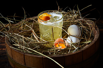 Image showing whiskey sour with chicken eggs