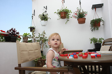 Image showing Young girl playing
