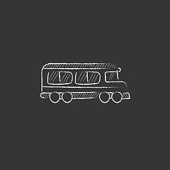 Image showing School bus. Drawn in chalk icon.