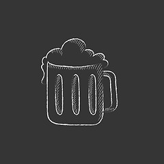 Image showing Mug of beer. Drawn in chalk icon.