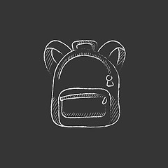 Image showing Backpack. Drawn in chalk icon.