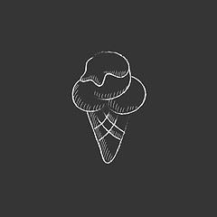 Image showing Ice cream. Drawn in chalk icon.