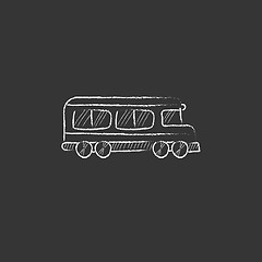 Image showing School bus. Drawn in chalk icon.