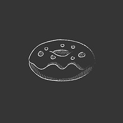 Image showing Doughnut. Drawn in chalk icon.