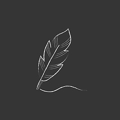 Image showing Feather. Drawn in chalk icon.