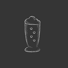 Image showing Glass of beer. Drawn in chalk icon.