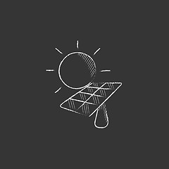 Image showing Solar energy. Drawn in chalk icon.