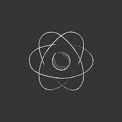 Image showing Atom. Drawn in chalk icon.