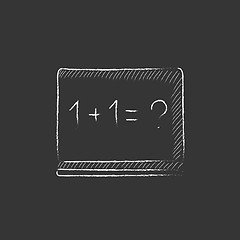 Image showing Maths example written on blackboard. Drawn in chalk icon.