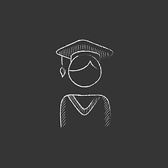 Image showing Graduate. Drawn in chalk icon.