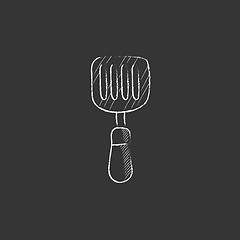 Image showing Kitchen spatula. Drawn in chalk icon.