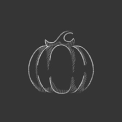 Image showing Pumpkin. Drawn in chalk icon.