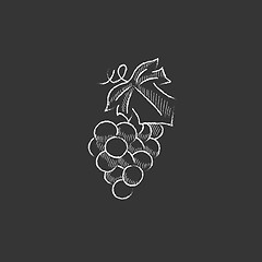 Image showing Bunch of grapes. Drawn in chalk icon.