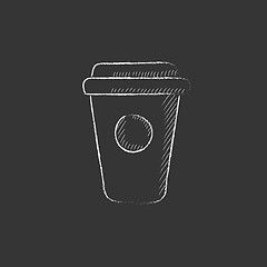 Image showing Disposable cup. Drawn in chalk icon.