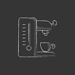 Image showing Coffee maker. Drawn in chalk icon.