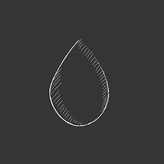 Image showing Water drop. Drawn in chalk icon.