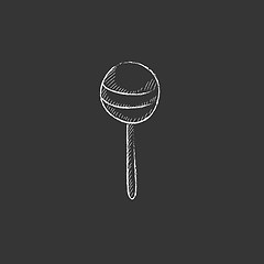 Image showing Round lollipop. Drawn in chalk icon.