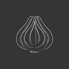 Image showing Garlic. Drawn in chalk icon.