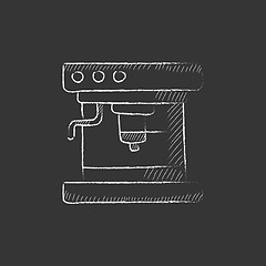 Image showing Coffee maker. Drawn in chalk icon.