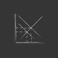 Image showing Mathematical graph. Drawn in chalk icon.