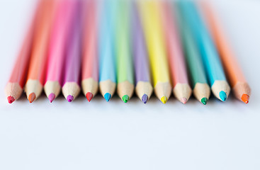 Image showing close up of crayons or color pencils