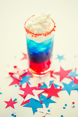 Image showing glass of drink on american independence day party