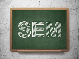 Image showing Advertising concept: SEM on chalkboard background
