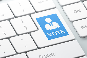 Image showing Political concept: Ballot on computer keyboard background