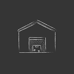 Image showing Warehouse. Drawn in chalk icon.