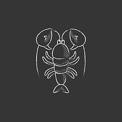 Image showing Lobster. Drawn in chalk icon.