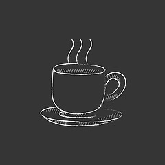 Image showing Cup of hot drink. Drawn in chalk icon.