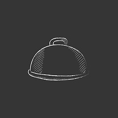 Image showing Restaurant cloche. Drawn in chalk icon.