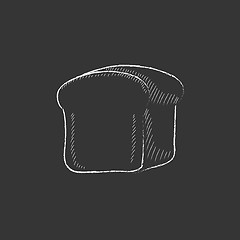 Image showing Half of bread. Drawn in chalk icon.