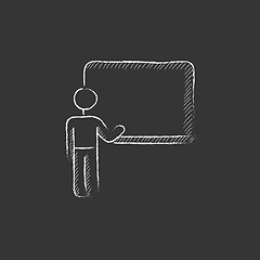 Image showing Professor pointing at blackboard. Drawn in chalk icon.