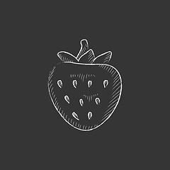 Image showing Strawberry. Drawn in chalk icon.