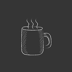 Image showing Mug of hot drink. Drawn in chalk icon.