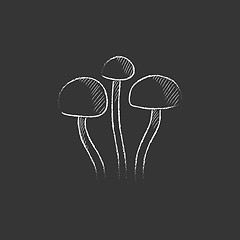 Image showing Mushroom. Drawn in chalk icon.