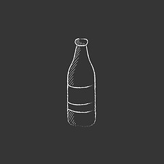 Image showing Glass bottle. Drawn in chalk icon.