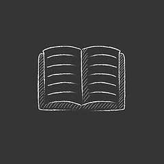 Image showing Open book. Drawn in chalk icon.