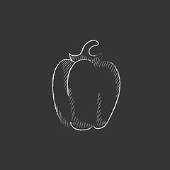 Image showing Bell pepper. Drawn in chalk icon.