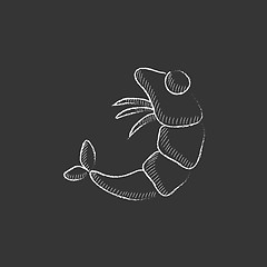 Image showing Shrimp. Drawn in chalk icon.