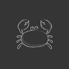 Image showing Crab. Drawn in chalk icon.