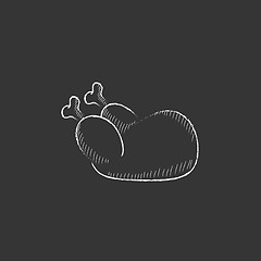 Image showing Raw chicken. Drawn in chalk icon.